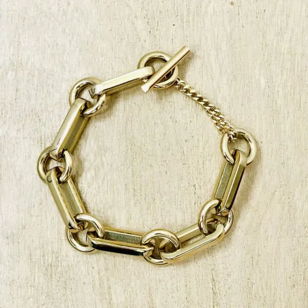 Bracelet ZAG Bijoux – Chaîne graphique dorée – Image 2