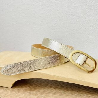 Ceinture cuir dorée élégante