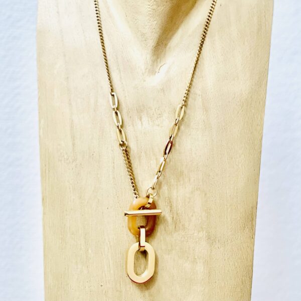 Sautoir ZAG Bijoux – Élégance géométrique & accents naturels